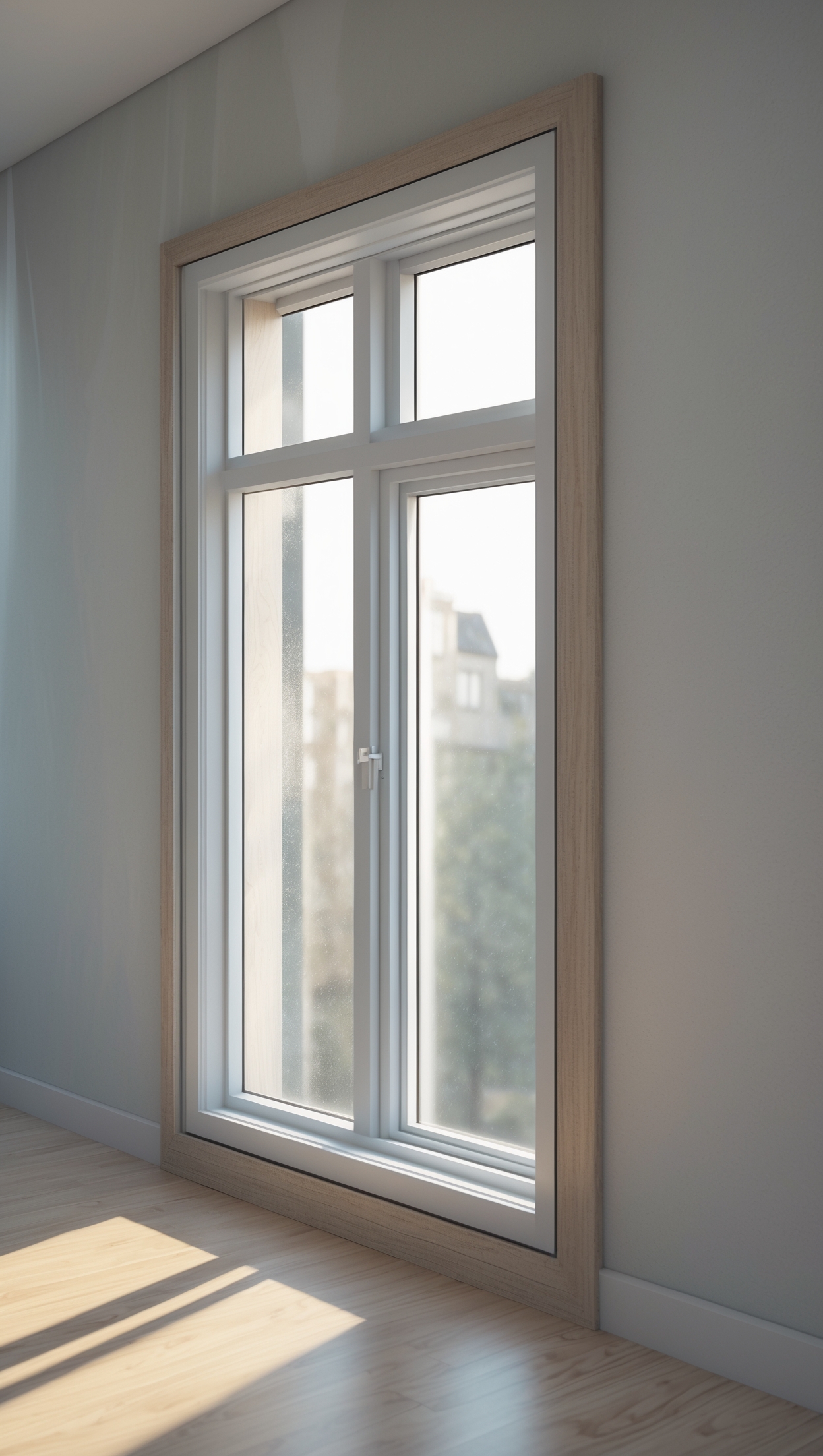 Деревянные окна в Несвиже — монтаж